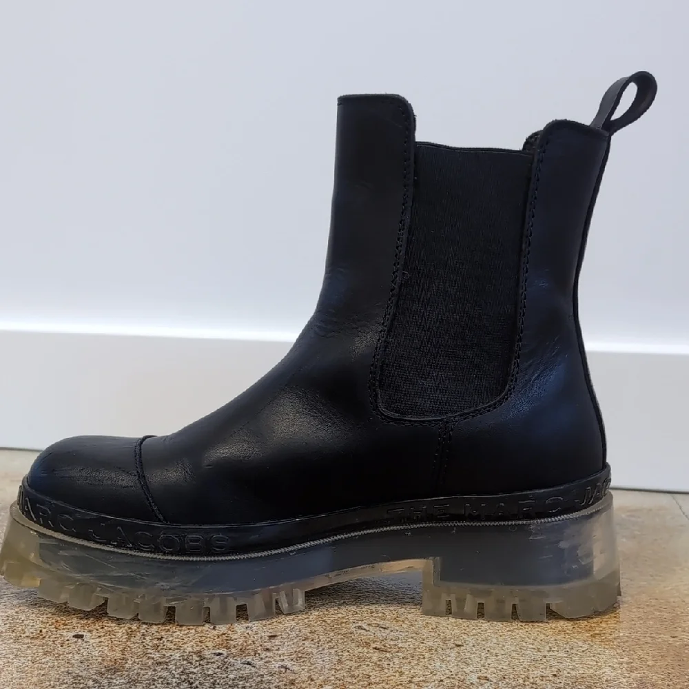 Marc Jacobs | The Stomper Black Ankle Boots Platform Chunky Clear Sole Size 9